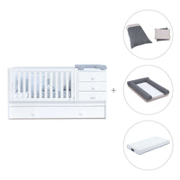 White convertible crib with drawers/trundle bed · Sero Bubble K554