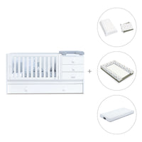 White convertible crib with drawers/trundle bed · Sero Bubble K554