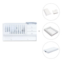 White convertible crib with drawers/trundle bed · Sero Bubble K554