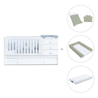 Convertível 70x140 cm com cama extra/gavetas em branco · Sero Bubble K554