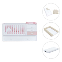 Convertível 70x140 cm com cama extra/gavetas em rosa · Sero Bubble K554-M7742