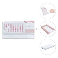 Convertível 70x140 cm com cama extra/gavetas em rosa · Sero Bubble K554-M7742