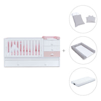 Convertível 70x140 cm com cama extra/gavetas em rosa · Sero Bubble K554-M7742