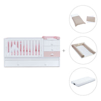 Convertível 70x140 cm com cama extra/gavetas em rosa · Sero Bubble K554-M7742