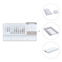 White/beige convertible crib with drawers/trundle bed · Sero Bubble K554-M7753