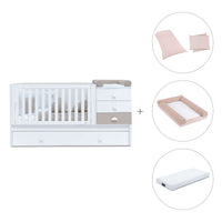 White/beige convertible crib with drawers/trundle bed · Sero Bubble K554-M7753