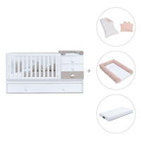 Lit évolutif 70x140 cm avec lit/tiroirs gigogne en blanc/beige · Sero Bubble K554-M7753