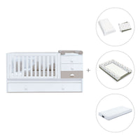 White/beige convertible crib with drawers/trundle bed · Sero Bubble K554-M7753