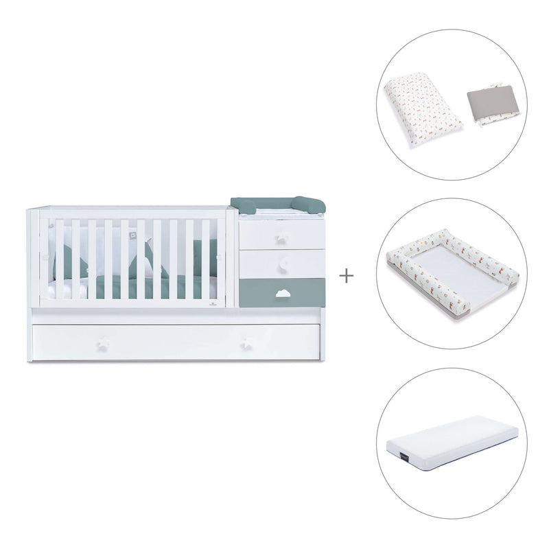 Convertível 70x140 cm branco/eucalipto · Sero Bubble Eucalyptus K554-M7757