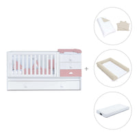 Verwandelbares Babybett 70x140 cm weiss/rosa · Sero Bubble Quarzo K554-M7759