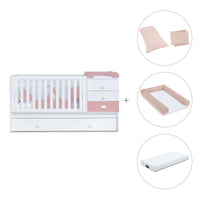 Verwandelbares Babybett 70x140 cm weiss/rosa · Sero Bubble Quarzo K554-M7759