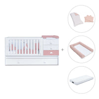 Verwandelbares Babybett 70x140 cm weiss/rosa · Sero Bubble Quarzo K554-M7759