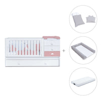 Verwandelbares Babybett 70x140 cm weiss/rosa · Sero Bubble Quarzo K554-M7759