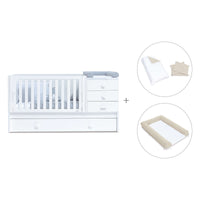 Convertível 70x140 cm com cama extra/gavetas em branco · Sero Bubble K554