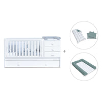 Convertível 70x140 cm com cama extra/gavetas em branco · Sero Bubble K554