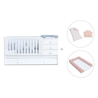 Convertível 70x140 cm com cama extra/gavetas em branco · Sero Bubble K554