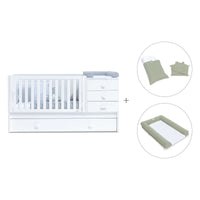Convertível 70x140 cm com cama extra/gavetas em branco · Sero Bubble K554