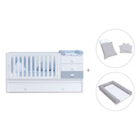 White/blue convertible crib with drawers/trundle bed · Sero Bubble K554-M7741