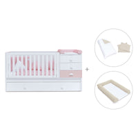 Convertível 70x140 cm com cama extra/gavetas em rosa · Sero Bubble K554-M7742