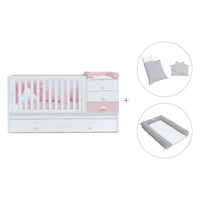 Convertível 70x140 cm com cama extra/gavetas em rosa · Sero Bubble K554-M7742