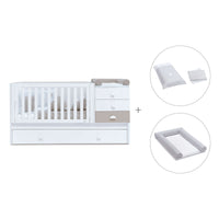 White/beige convertible crib with drawers/trundle bed · Sero Bubble K554-M7753