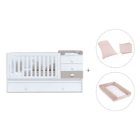 White/beige convertible crib with drawers/trundle bed · Sero Bubble K554-M7753