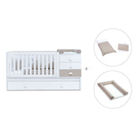 White/beige convertible crib with drawers/trundle bed · Sero Bubble K554-M7753