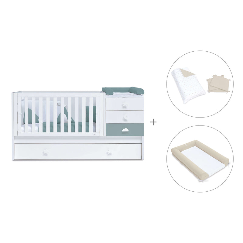 Convertível 70x140 cm branco/eucalipto · Sero Bubble Eucalyptus K554-M7757