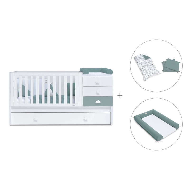 Convertível 70x140 cm branco/eucalipto · Sero Bubble Eucalyptus K554-M7757