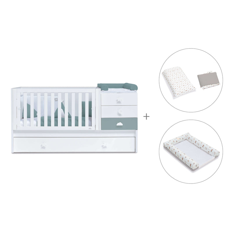 Convertível 70x140 cm branco/eucalipto · Sero Bubble Eucalyptus K554-M7757