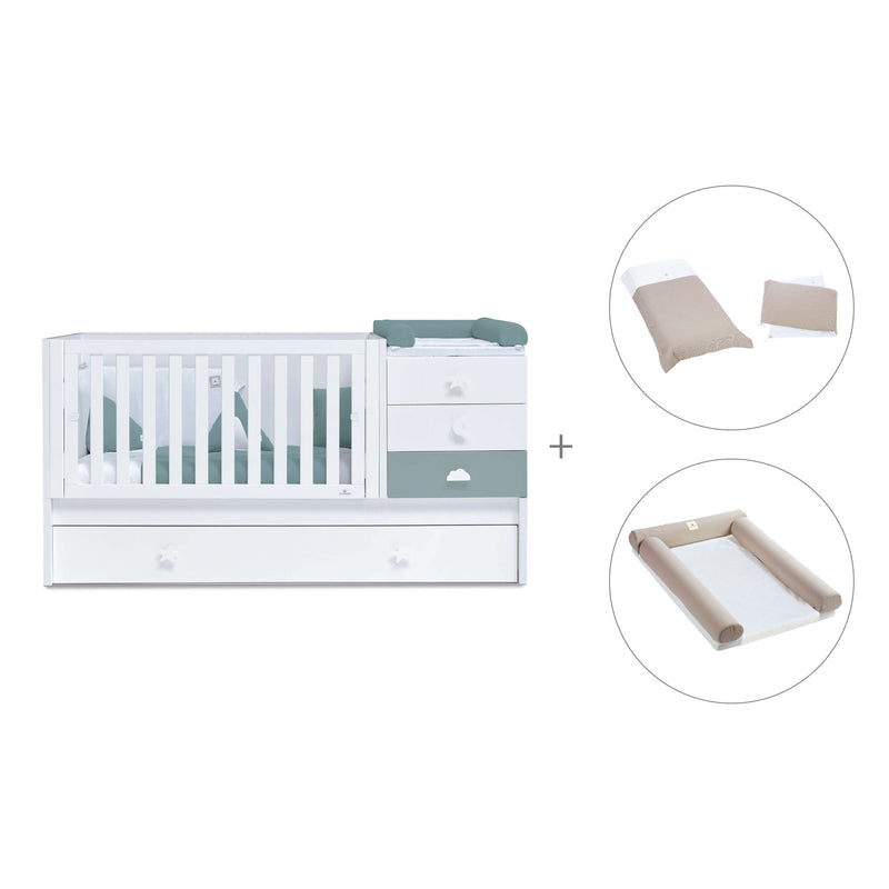 Convertível 70x140 cm branco/eucalipto · Sero Bubble Eucalyptus K554-M7757