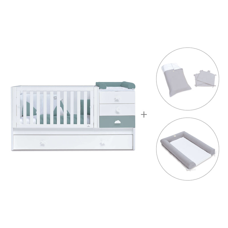 Convertível 70x140 cm branco/eucalipto · Sero Bubble Eucalyptus K554-M7757