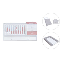 Verwandelbares Babybett 70x140 cm weiss/rosa · Sero Bubble Quarzo K554-M7759