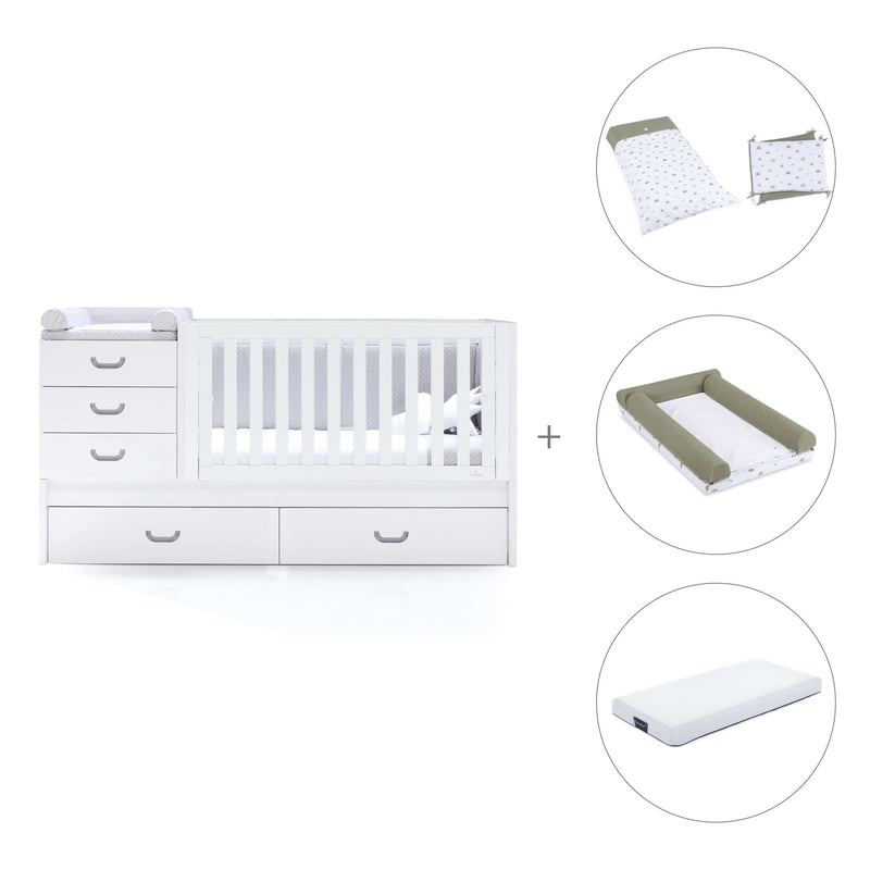 Grey convertible crib with trundle bed/drawers · Sero Joy K559-M7778