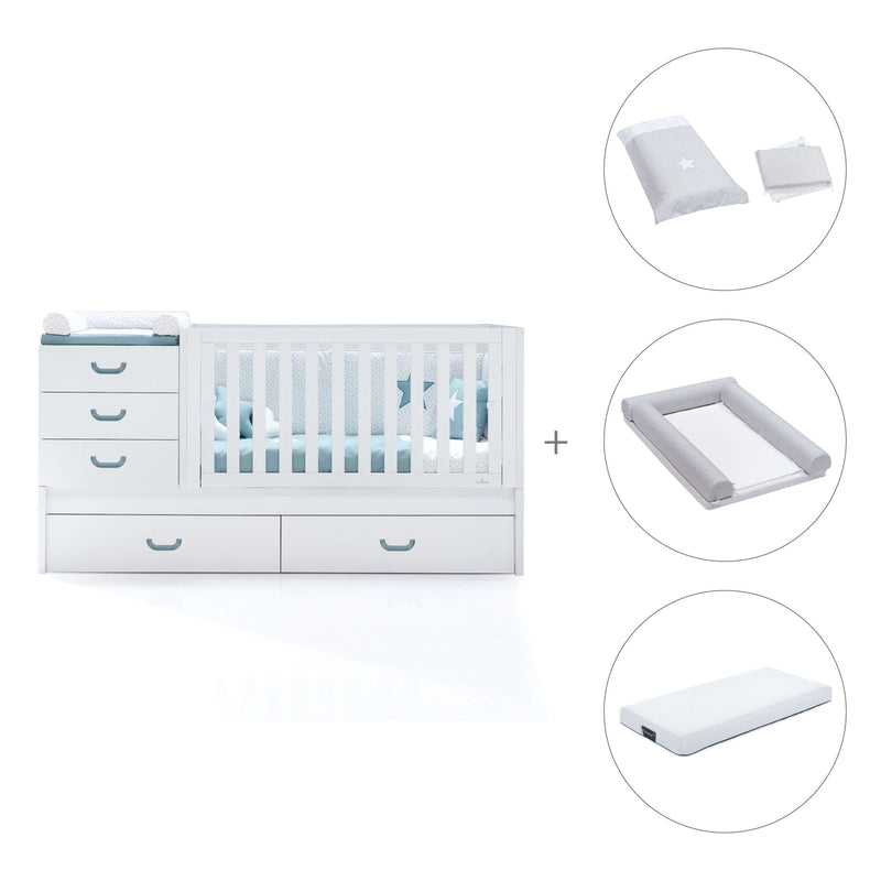 Turquoise convertible crib with trundle bed/drawers · Sero Joy K559-M7781