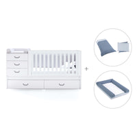 Grey convertible crib with trundle bed/drawers · Sero Joy K559-M7778