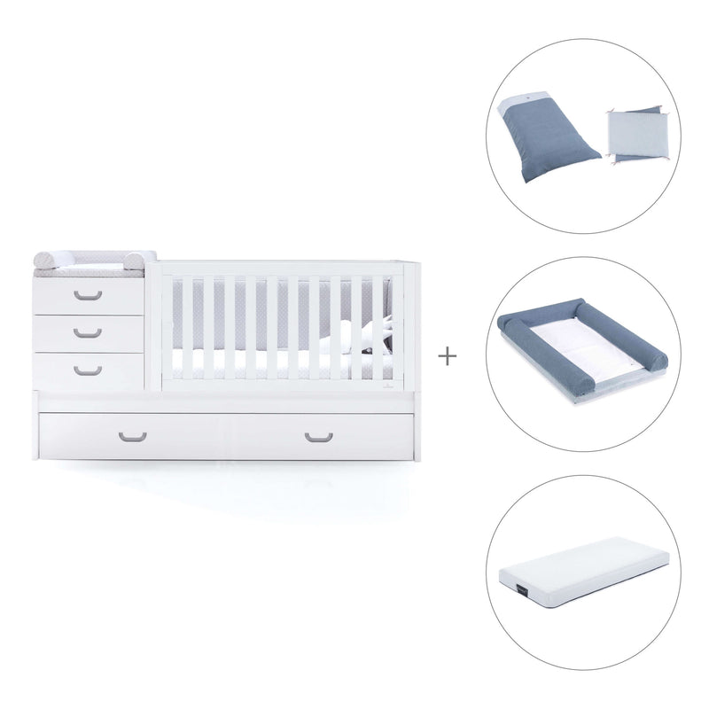 Grey convertible crib with trundle bed/drawers · Sero Joy K559-M7778