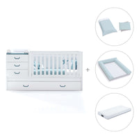 Turquoise convertible crib with trundle bed/drawers · Sero Joy K559-M7781