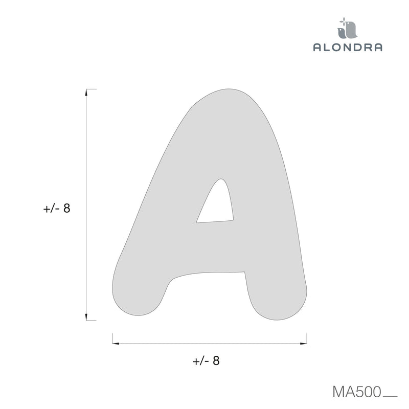 Medidas vinilo letra 8 cm Alfabeto XL de Alondra