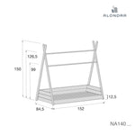 Estructura cama Montessori 70x140 cm en forma de cabaña madera · Homy Life NA140M-M6012