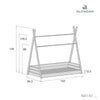Withe Montessori bed 70x140 cm with green bedding · Homy
