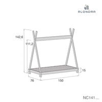 Struktur Montessori Hausbett 70x140 cm weiß · Indy NC141-M70