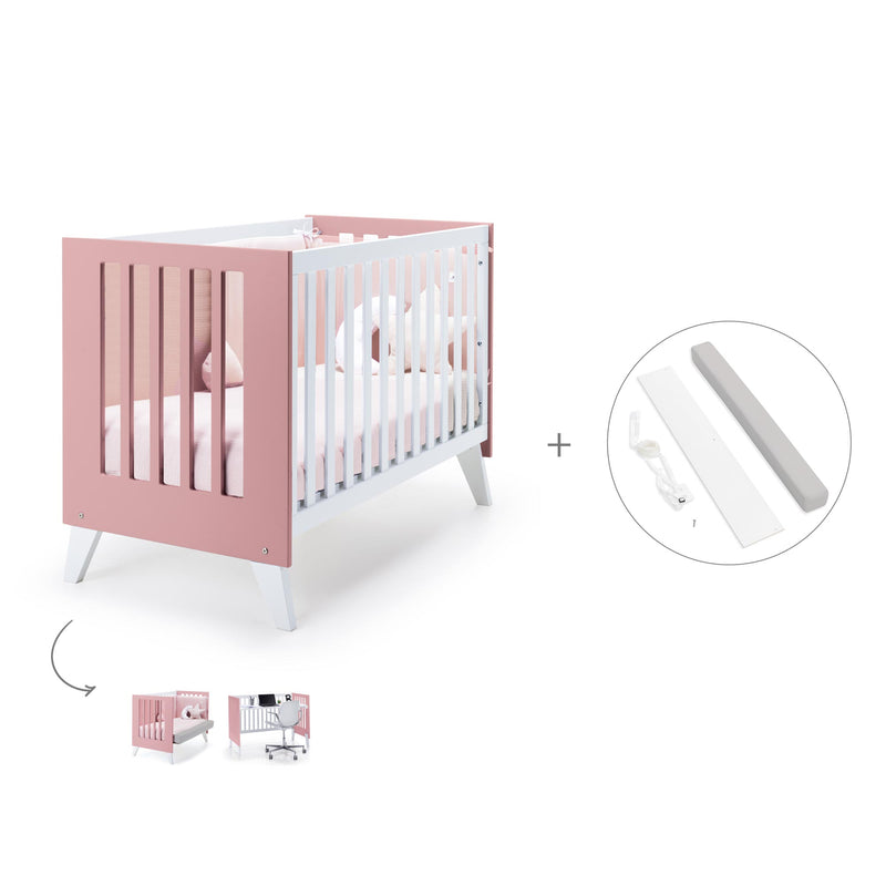 Berço co-sleeping 60x120 cm (4em1) rosa · Nexo Due Quarzo