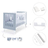 Co-sleeping cot 60x120 cm (4in1) white/blue · Nexo Due Blu denim