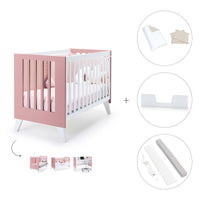 Berço co-sleeping 60x120 cm (4em1) rosa · Nexo Due Quarzo