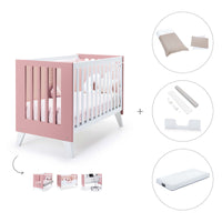 Berço co-sleeping 60x120 cm (4em1) rosa · Nexo Due Quarzo