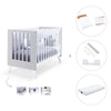 Lit bébé cododo 60x120 cm (4en1) blanc/gris · Nexo Due Grey
