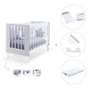 Lit bébé cododo 60x120 cm (4en1) blanc/gris · Nexo Due Grey