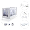 Lit bébé cododo 60x120 cm (4en1) blanc/gris · Nexo Due Grey
