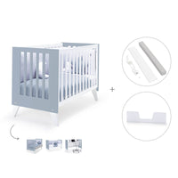 Co-sleeping cot 60x120 cm (4in1) white/blue · Nexo Due Blu denim